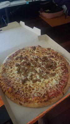 Sausage pizza.