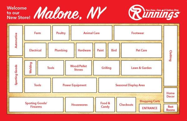 Malone Runnings store map