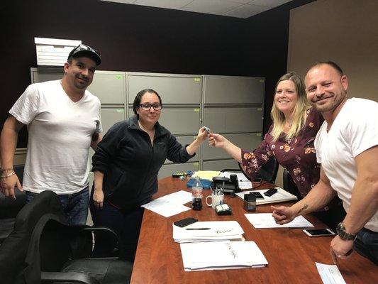 My Happy Sellers Giving The Keys To The New Homeowner