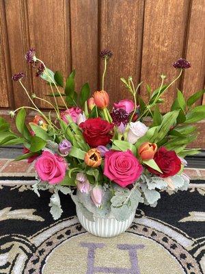 roses & tulips bright cheerful