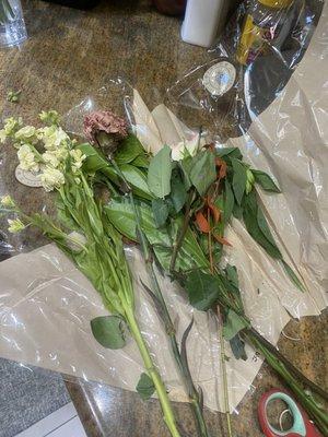 Some of the flowers that were dead