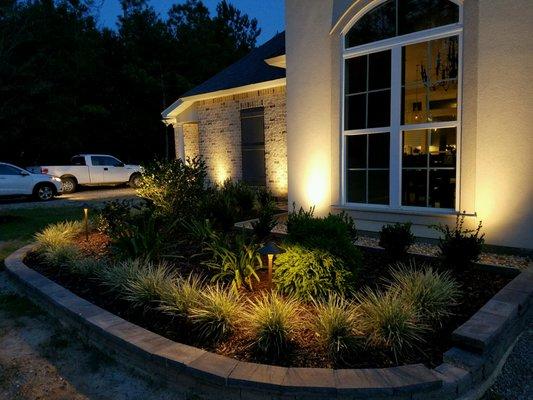 landscape, landscape lighting, wall