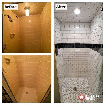 Shower rebuild from water loss in St. Paul, MN