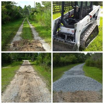 Rock driveway for customer