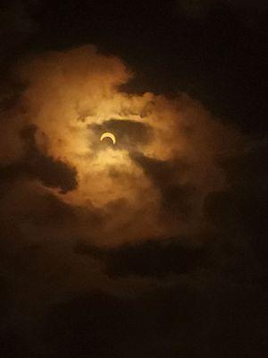 Solar eclipse as viewed from the parking lot.