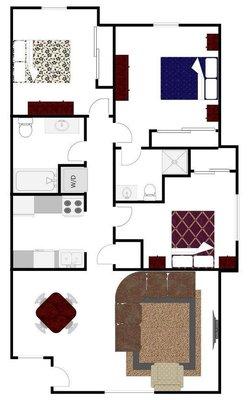 3 bedroom 2 full bath floor plans