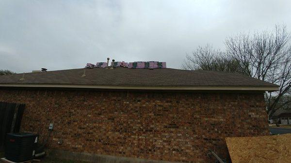 Materials on roof. I loved their professionalism and quality of the roofing materials