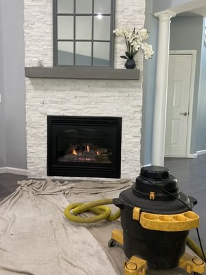 Fireplace looks and works so much better once the window and inside got cleaned!