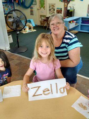 We did a project with the children while they were eating snack. Each child constructed their name with pretzels and Cheerios.