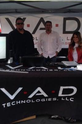 Promotional booth for VAD Technologies.