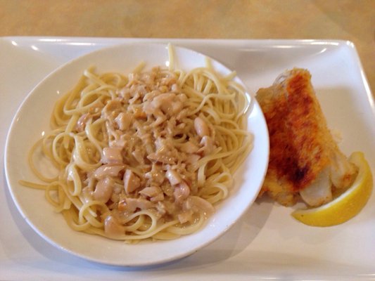 Cod and linguini