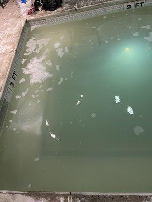 Filthy dirty hot tub water