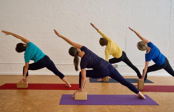 Standing postures in Iyengar Yoga increase strength, flexibility and stamina.