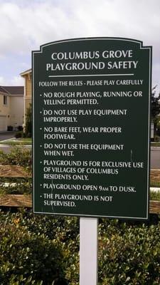 Playground rules