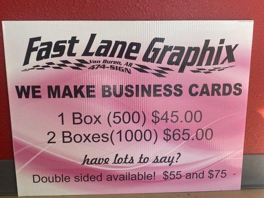 Business cards Van Buren