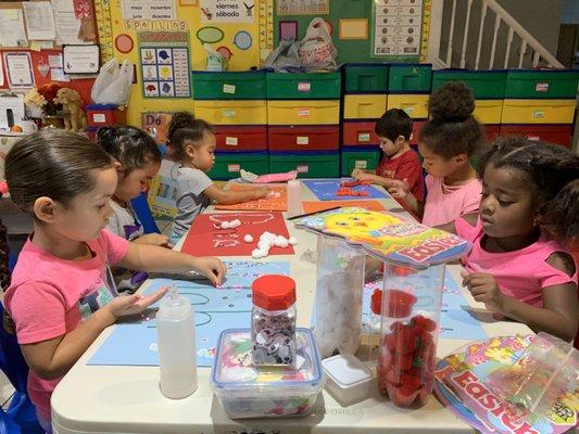 Arts and crafts during our preschool program!