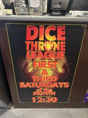 Dice Throne League advert.