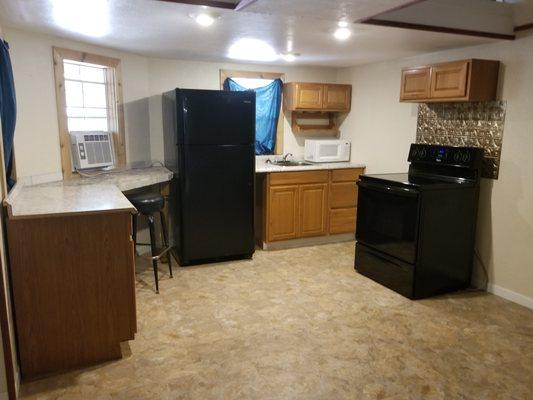 Full kitchens in 2 of our brand new cabins and 2 new RV upgrades added to our Park