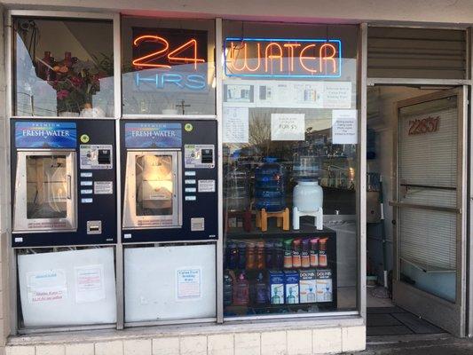 24 hour water outside store to new vending machine