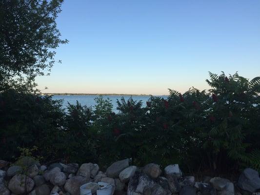 Sunsetting on Baileys Harbor bay. Hard to believe we're dining 'al fresco' next to a gas station. Only in Door county!