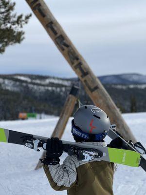 At the top of the bunny slope.