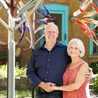 Mark and Sue White at their Canyon Road Gallery.  Mark White Fine Art