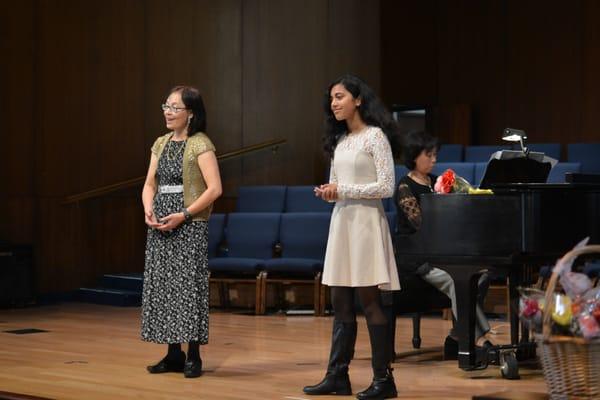 Ms. Masako and her student sang "Time to Say Good-Bye" at Annual Recital