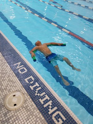 Enjoying the pool .. doing some laps