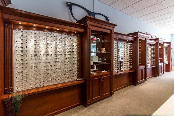 Optical Outfitter's Williamston line of displays... Frame Cabinets, Glass Displays, and Dispensing Tables