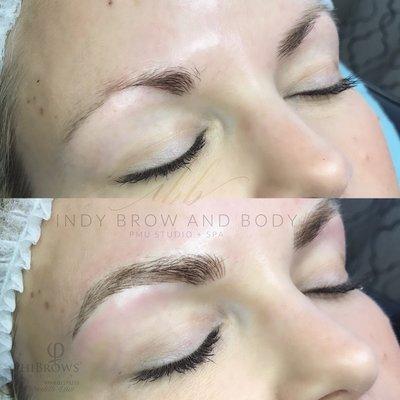 Microblading and manual shading