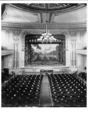 The only know photo of the inside of the Millett Opera House from 1878.