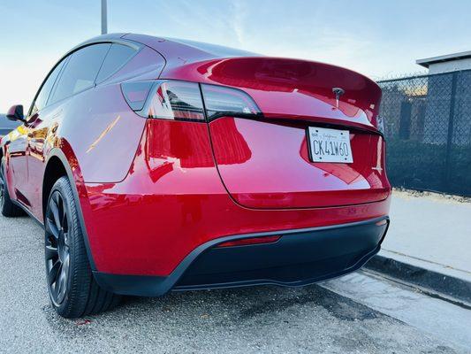 Tesla Model Y in red always catching eyes and turning heads.