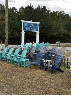 Sign & chairs