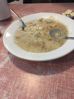 Creamy Nantucket Seafood Chowder.