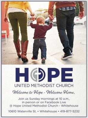 Young families look forward to 10 a.m. worship on Sunday mornings at Hope