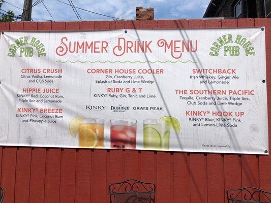 Summer Drink menu