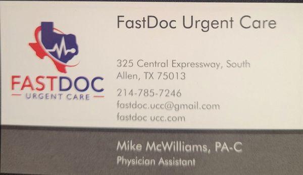 Best Urgent care experience ever! Staff so caring and sharp.  Loved Dr Mike. Thanks.