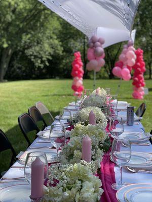 Table Set up in backyard