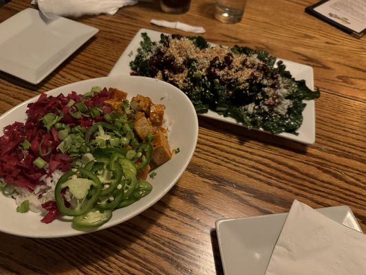 Kale Salad & Poke Tofu w/rice