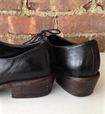 My beloved Frye oxfords were beat to hell until Tony rehabbed them with new heels and soles