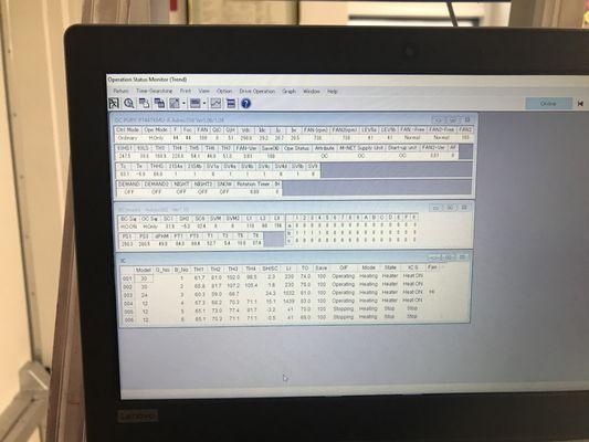 System operation page, let's us know exactly what system is doing and where problem could be. Mitsubishi City Multi