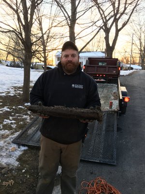 Frozen Roots (solid from the sewer line) - thanks to Bob and crew for getting through the big freeze!