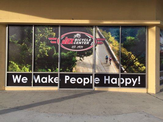 Jax Bicycle Center - Long Beach Window Graphics