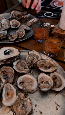 Oysters and oyster shooters