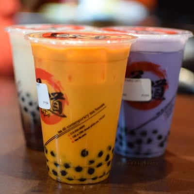 Bubble tea flavors: Thai iced tea, taro and one I can't remember.  :)