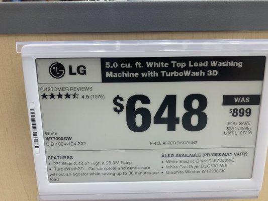 Shopping for a washing machine