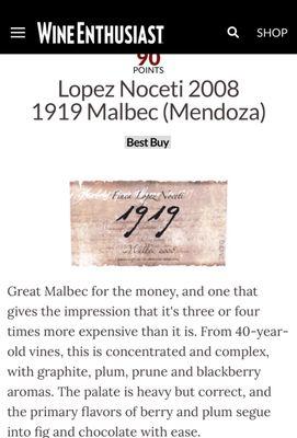 Malbec. Lopez Noceti. Susana Balbo