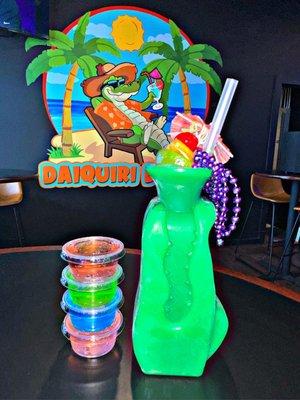 Jell-O shots & Gator head souvenir glass!