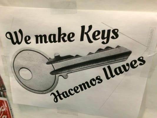 We make keys : Home $1.50 Some cars $2.75