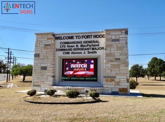 Fort Hood - Main Gate - 8MM / Monument / Double Face Full Color RGB